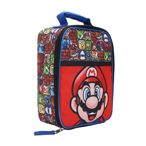 Super Mario Bros. Character Tiles Kids Dual Compartment Insulated Lunch Bag