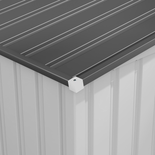 Outsunny 5 x 7FT Lean to Outdoor Storage Shed with Foundation Kit, Metal Garden Shed with Adjustable Shelves, Sliding Door, Vents, Hooks for