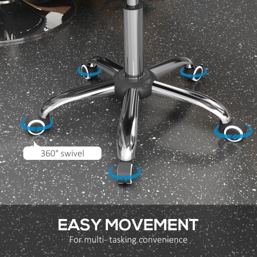 HOMCOM Modern Hydraulic Moon Salon Stool Rolling Swivel Chair Massage Spa Tattoo Pub Bar Stool, Grey