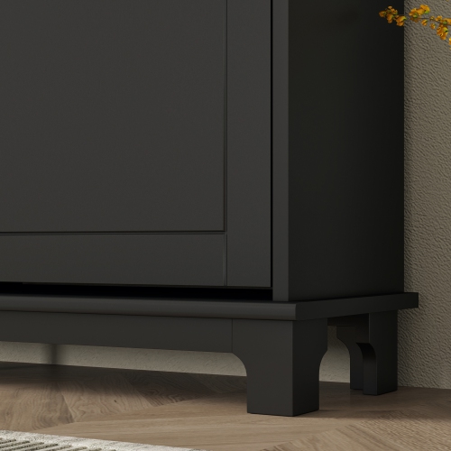 HOMCOM Narrow Shoe Cabinet with 4 Flip Drawers, Modern Shoe Storage Cabinet with Adjustable Shelves for Entryway, Hallway, Holds 16 Pairs of Shoes,