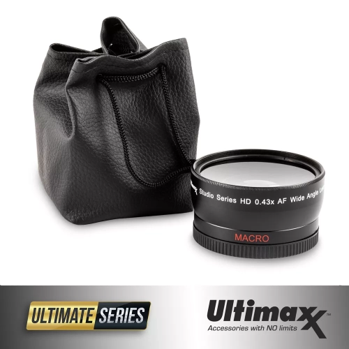 ULTIMAXX 40.5mm .43x Ultra Fast AF HD Wide Angle Lens for DSLR + Video Recording