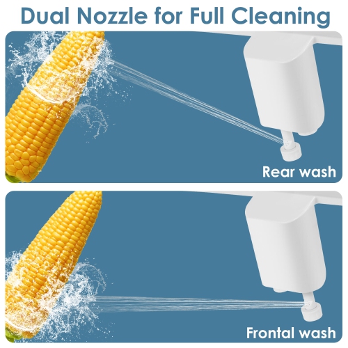 Ultra-Slim Tolilet Bidet Attachment, Dual Nozzle Hygienic Self-Cleaning Nozzle Toilet Bidet with Adjustable Water Pressure