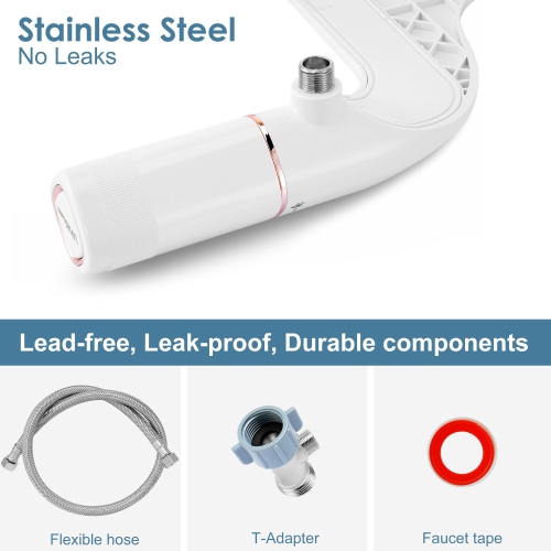 Ultra-Slim Tolilet Bidet Attachment, Dual Nozzle Hygienic Self-Cleaning Nozzle Toilet Bidet with Adjustable Water Pressure