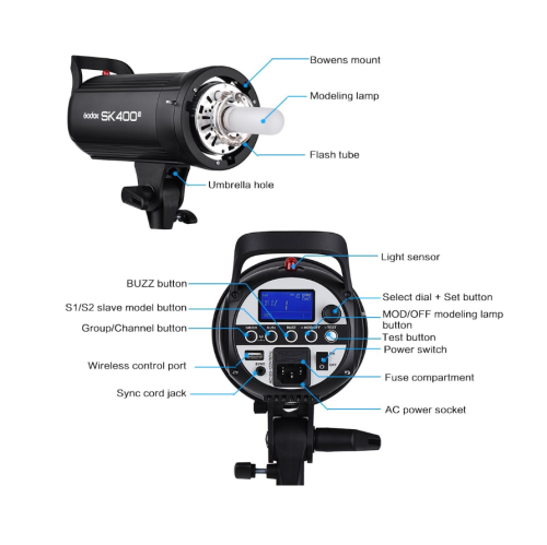 Refurbished - Godox SK400II Professional Studio Flash Strobe Light