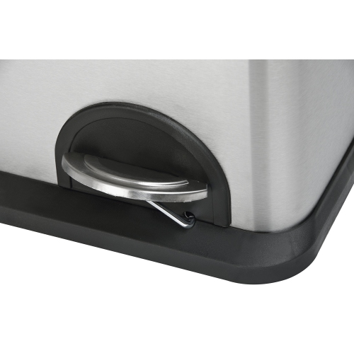 Le paquet Step N' Sort de 16 gallons Poubelle et bac de recyclage en acier inoxydable à 3 compartiments