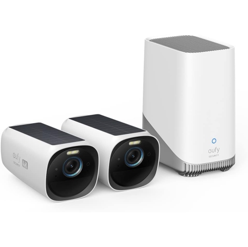 Boîte ouverte - Caméra d'extérieur sans fil 4K eufyCam S330 d'eufy Security avec panneau solaire, ensemble de 2 caméras