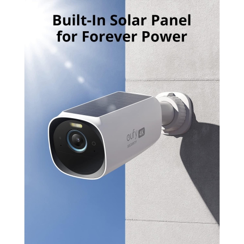 Boîte ouverte - Caméra d'extérieur sans fil 4K eufyCam S330 d'eufy Security avec panneau solaire, ensemble de 2 caméras