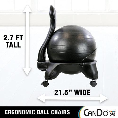 Chaise à ballon d'exercice ergonomique et gonflable à siège actif avec pompe à air pour la maison, le bureau et la salle de classe