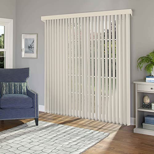 Chicology – Store vertical sans fil pour porte de terrasse ou grand abat-jour pour fenêtre, 78 larg. X 84 haut., vinyle Oxford Alabaster