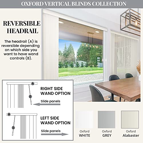 Chicology – Store vertical sans fil pour porte de terrasse ou grand abat-jour pour fenêtre, 78 larg. X 84 haut., vinyle Oxford Alabaster