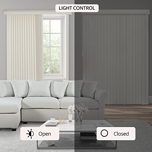 Chicology – Store vertical sans fil pour porte de terrasse ou grand abat-jour pour fenêtre, 78 larg. X 84 haut., vinyle Oxford Alabaster