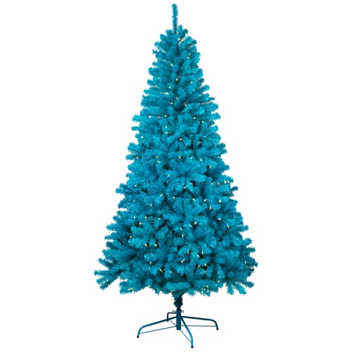 Pre-Lit Medium Pine Artificial Christmas Tree - 6' - Turquoise - Clear Lights