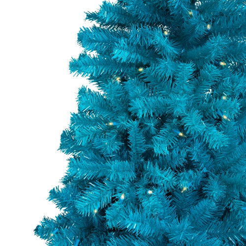 Pre-Lit Medium Pine Artificial Christmas Tree - 6' - Turquoise - Clear Lights