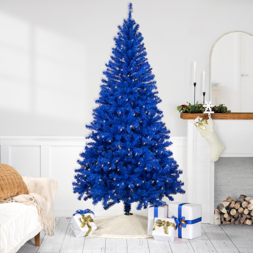 Pre-Lit Medium Pine Artificial Christmas Tree - 6' - Royal Blue - Clear Lights