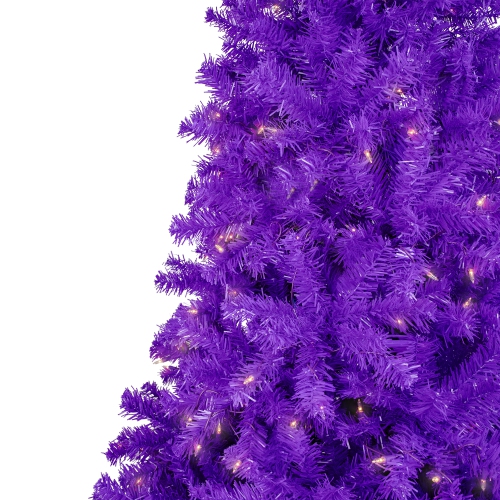 Pre-Lit Medium Pine Artificial Christmas Tree - 6' - Purple - Clear Lights