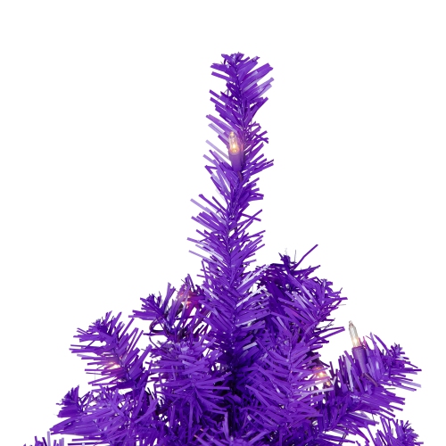 Pre-Lit Medium Pine Artificial Christmas Tree - 6' - Purple - Clear Lights