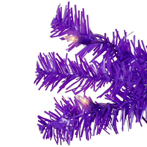 Pre-Lit Medium Pine Artificial Christmas Tree - 6' - Purple - Clear Lights