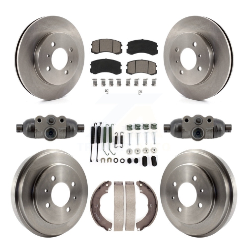 CMX  Front Rear Brake Rotor Ceramic Pad & Drum Kit (9PC) for 2007 Mitsubishi Lancer Ls Diamond K8C-103795