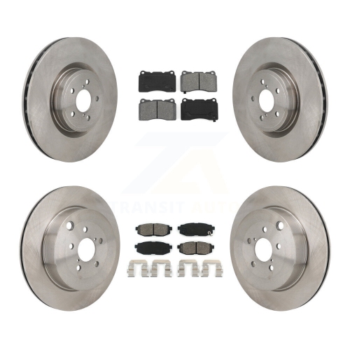 TRANSIT AUTO  Front Rear Brake Rotors Semi-Metallic Pad Kit for 2017 Subaru Brz Base With Brembo Brakes K8S-104120