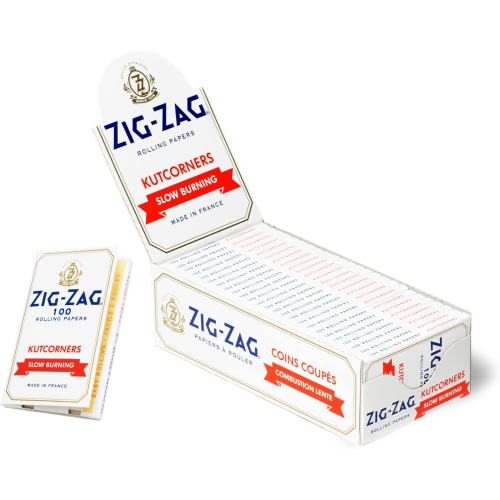 Zig-Zag – Papier à roulement lent, boîte de 25 paquets, 100 feuilles par paquet. Sans javellisant, authentique