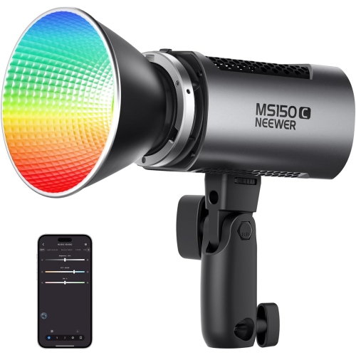 Image 1 of 5.. Open Box -NEEWER MS150C 150W Metal Mini RGB COB RGBWW LED Video Light with 2.4G/APP Control