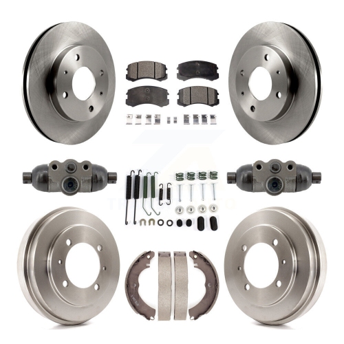 TRANSIT AUTO  Front Rear Brake Rotor Ceramic Pad & Drum Kit (9PC) for 2007 Mitsubishi Lancer Ls Diamond K8T-104844