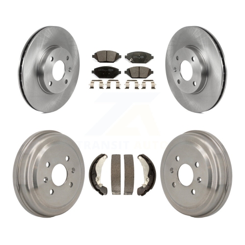 TRANSIT AUTO  Front Rear Disc Brake Rotors Ceramic Pads And Drum Kit for 2016-2021 Chevrolet Spark K8T-104814