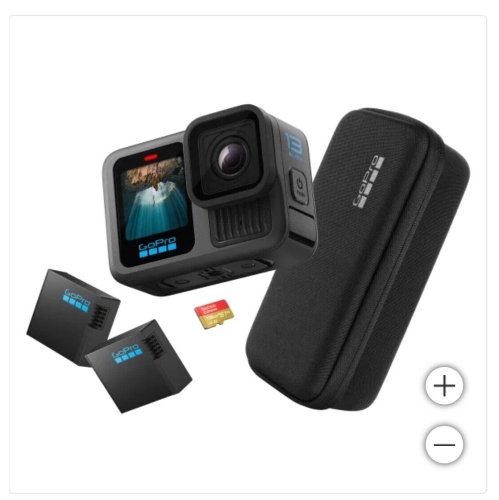 GoPro HERO13 Black - Essential Bundle - GoPro HERO 13 Black W/ 2 extra Battery + Compact Case + 128GB SD Card