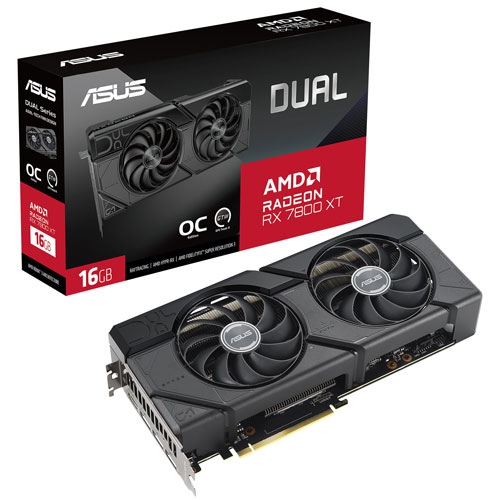 Refurbished ASUS DUAL AMD Radeon RX 7800 XT OC 16GB GDDR6 Video Card