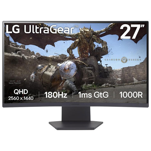 Moniteur de jeu incurvé DEL VA WQHD 1440p GTG 1ms FreeSync 180Hz 27 po UltraGear de LG - Gris violet