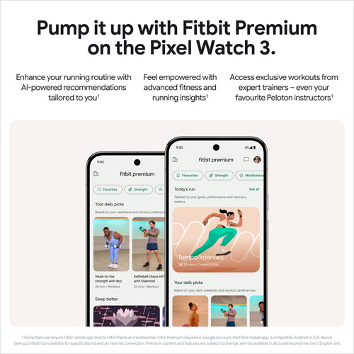 Koodo Google Pixel Watch 3 41mm LTE Polished Silver Aluminum Case w/Rose Quartz Active Band - Monthly Tab Payment