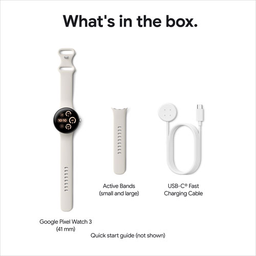 Koodo Google Pixel Watch 3 41mm LTE Polished Silver Aluminum Case w/Rose Quartz Active Band - Monthly Tab Payment