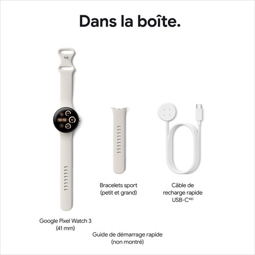 Koodo Google Pixel Watch 3 41mm LTE Polished Silver Aluminum Case w/Rose Quartz Active Band - Monthly Tab Payment