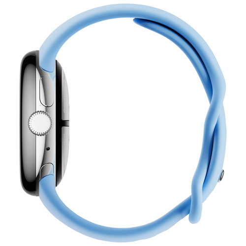 Koodo Google Pixel Watch 2 40mm LTE Silver Aluminum Case with Sky Blue Active Band - Monthly Tab Payment