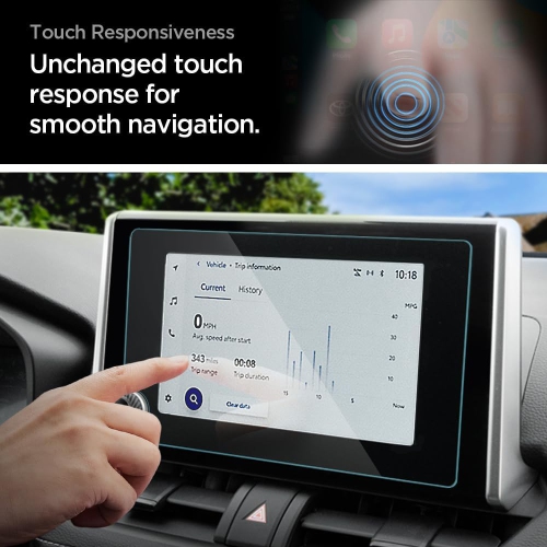 Spigen Tempered Glass Screen Protector [GlasTR Slim] designed for Toyota RAV4, Toyota Prius (2023/2024/2025) 8 inch Dashboard Touchscreen - Crystal