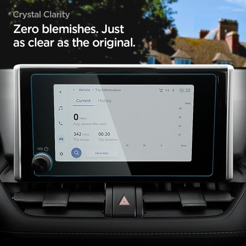 Spigen Tempered Glass Screen Protector [GlasTR Slim] designed for Toyota RAV4, Toyota Prius (2023/2024/2025) 8 inch Dashboard Touchscreen - Crystal