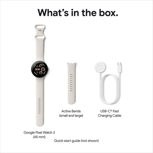 Koodo Google Pixel Watch 3 45mm LTE Matte Black Aluminum Case with Obsidian Active Band - Monthly Tab Payment