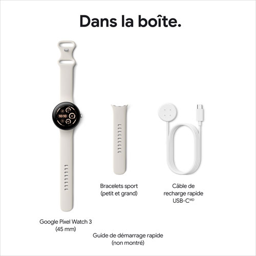 Koodo Google Pixel Watch 3 45mm LTE Matte Black Aluminum Case with Obsidian Active Band - Monthly Tab Payment