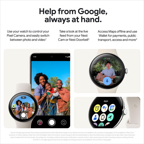 Koodo Google Pixel Watch 3 41mm LTE Champagne Gold Aluminum Case with Hazel Active Band - Monthly Tab Payment