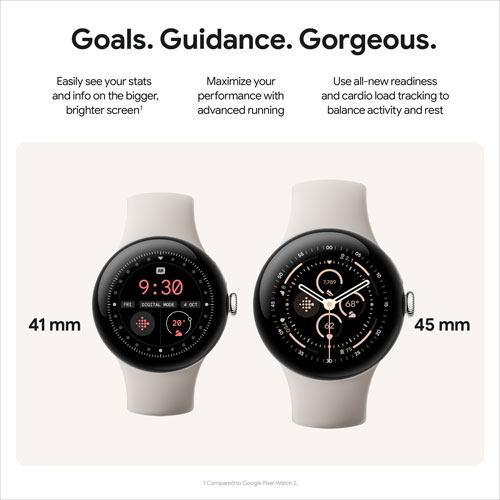 Koodo Google Pixel Watch 3 41mm LTE Champagne Gold Aluminum Case with Hazel Active Band - Monthly Tab Payment