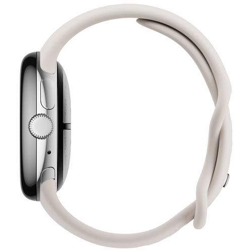 Koodo Google Pixel Watch 3 41mm LTE Polished Silver Aluminum Case with Porcelain Active Band - Monthly Tab Payment