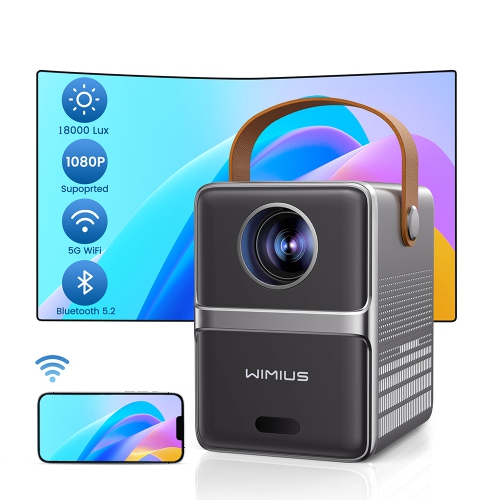 [Electric Focus] WiMiUS 1080P Projector, 5G WiFi Bluetooth Projector, Portable Outdoor Projector, Smart Home Movie Projector, Compatible with Android