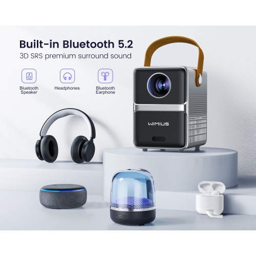 [Electric Focus] Projecteur WiMiUS 1080p, projecteur Bluetooth Wi-Fi 5G, projecteur extérieur portatif, projecteur de cinéma maison intelligent,