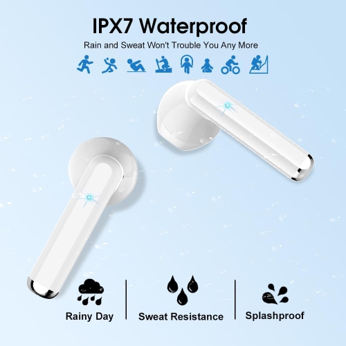 Mini Bluetooth 5.3 Wireless Earbuds, Headphones HiFi Stereo, Noise Cancelling Mic Wireless Earphones 25H Playtime, Touch Control Waterproof Wireless