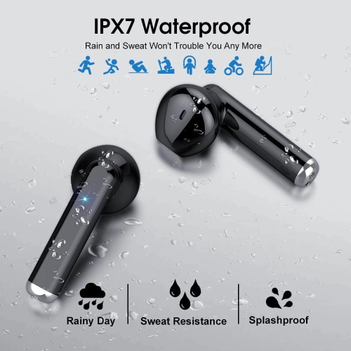 Mini Bluetooth 5.3 Wireless Earbuds, Headphones HiFi Stereo, Noise Cancelling Mic Wireless Earphones 25H Playtime, Touch Control Waterproof Wireless