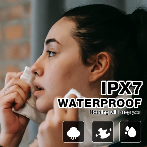 Bluetooth Headphones Wireless Earbuds with Charging Case 50H Playback LED Power Display Earphones, Waterproof in-Ear Headphones with Mic for Sports