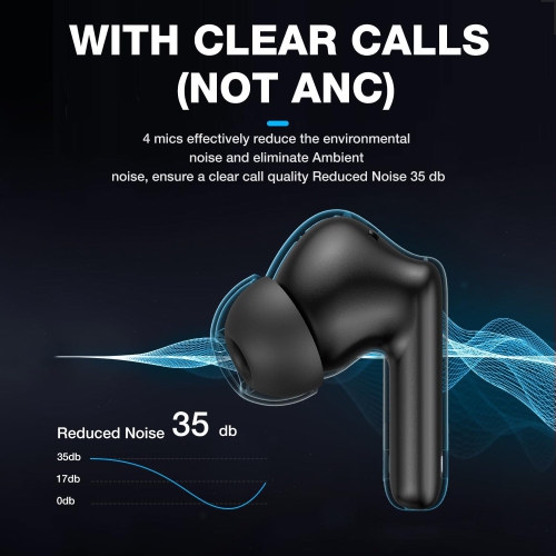 Bluetooth Headphones Wireless Earbuds with Charging Case 50H Playback LED Power Display Earphones, Waterproof in-Ear Headphones with Mic for Sports