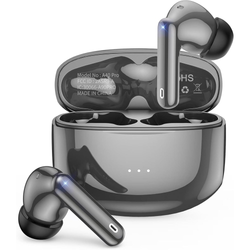 Bluetooth Headphones Wireless Earbuds with Charging Case 50H Playback LED Power Display Earphones, Waterproof in-Ear Headphones with Mic for Sports