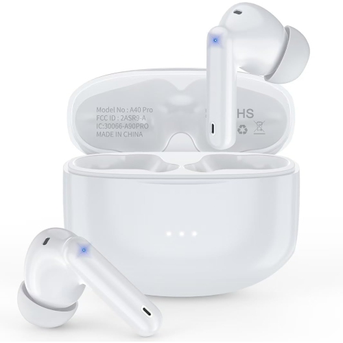 Bluetooth Headphones Wireless Earbuds with Charging Case 50H Playback LED Power Display Earphones, Waterproof in-Ear Headphones with Mic for Sports