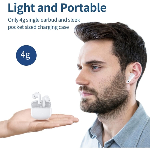 Bluetooth Headphones Wireless Earbuds with Charging Case 50H Playback LED Power Display Earphones, Waterproof in-Ear Headphones with Mic for Sports